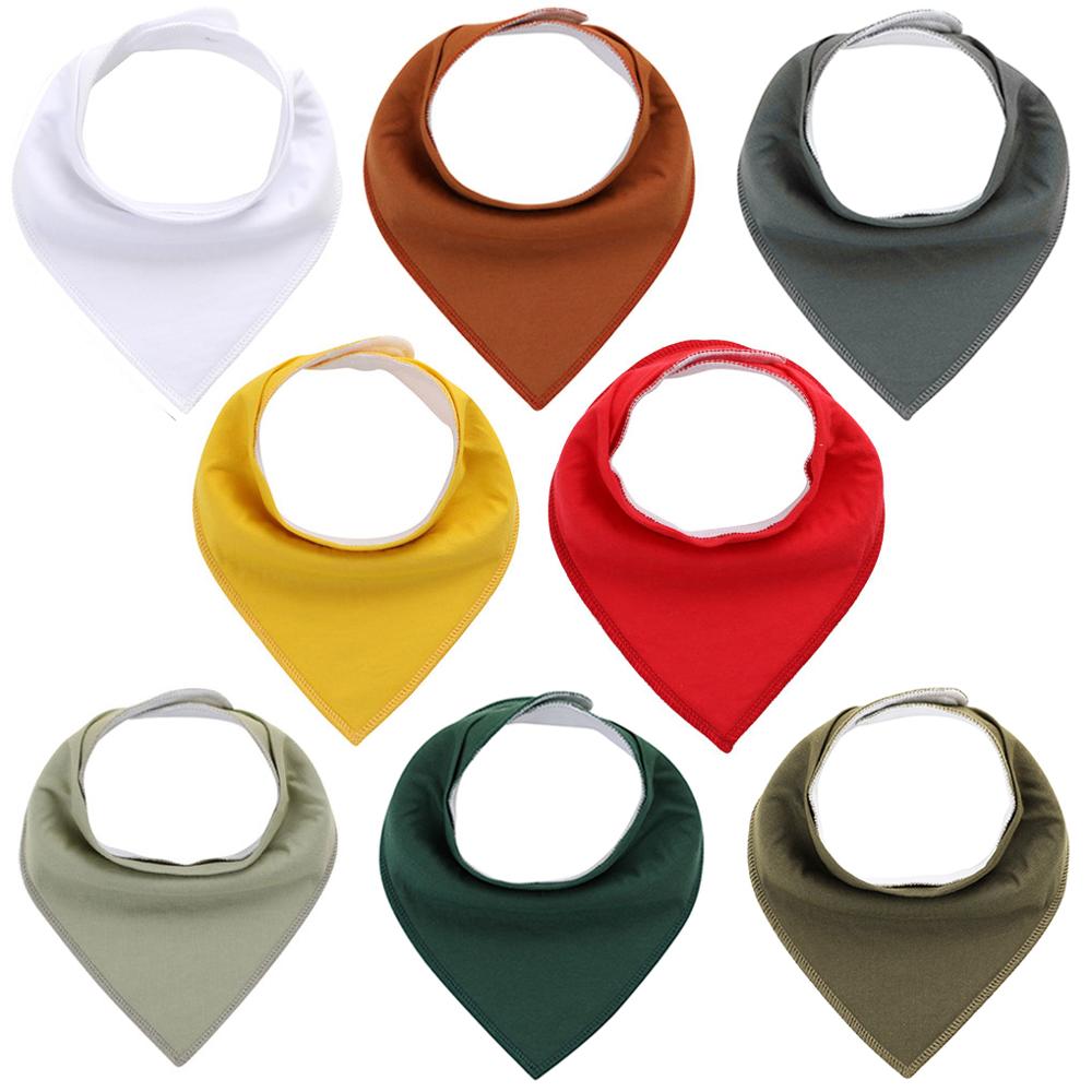 8Pcs/Lot Soft Comfortable Colorful 100% Organic Cotton And Baby Bandana Baby Bibs