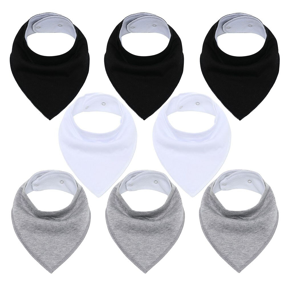 8Pcs/Lot Soft Comfortable Colorful 100% Organic Cotton And Baby Bandana Baby Bibs