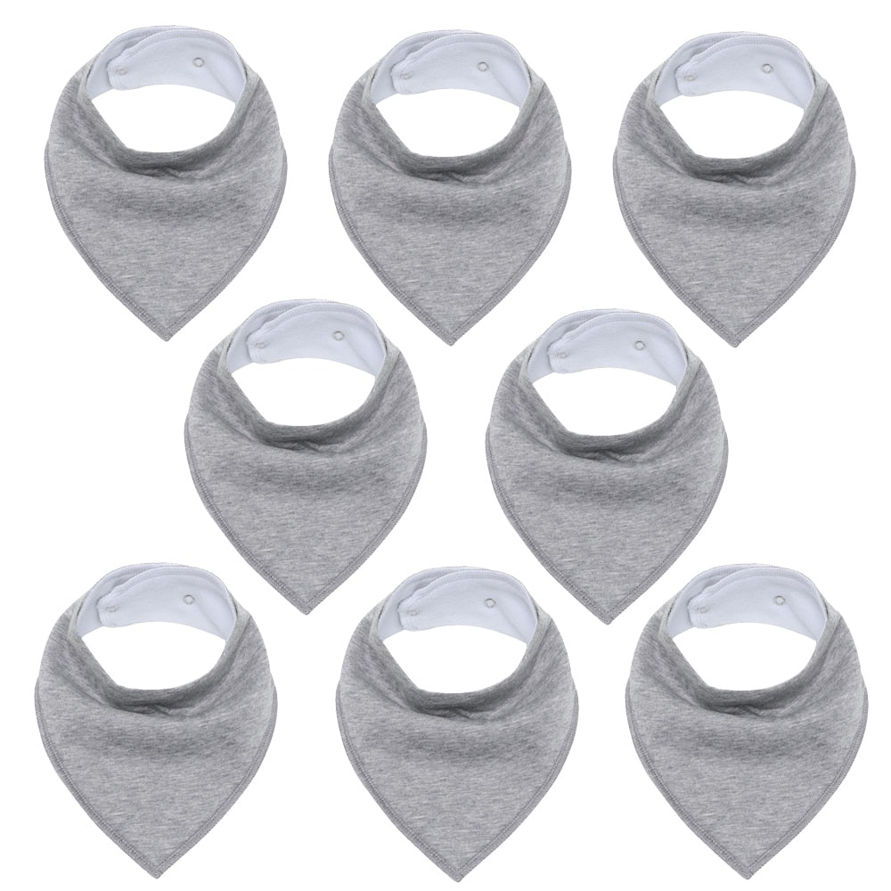 8Pcs/Lot Soft Comfortable Colorful 100% Organic Cotton And Baby Bandana Baby Bibs
