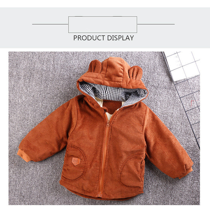 Plus Fleece Outer Baby Girl Quilted Jacket Cotton Clothes