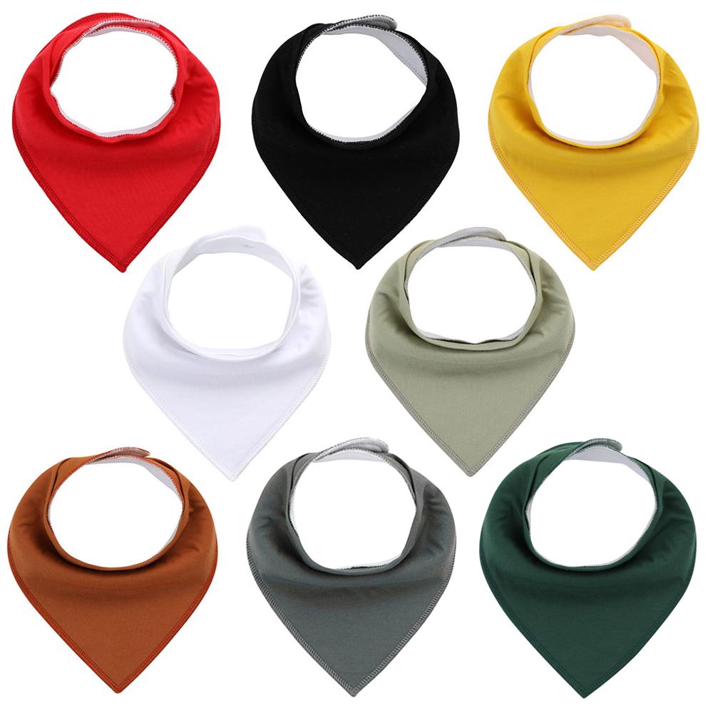 8Pcs/Lot Soft Comfortable Colorful 100% Organic Cotton And Baby Bandana Baby Bibs