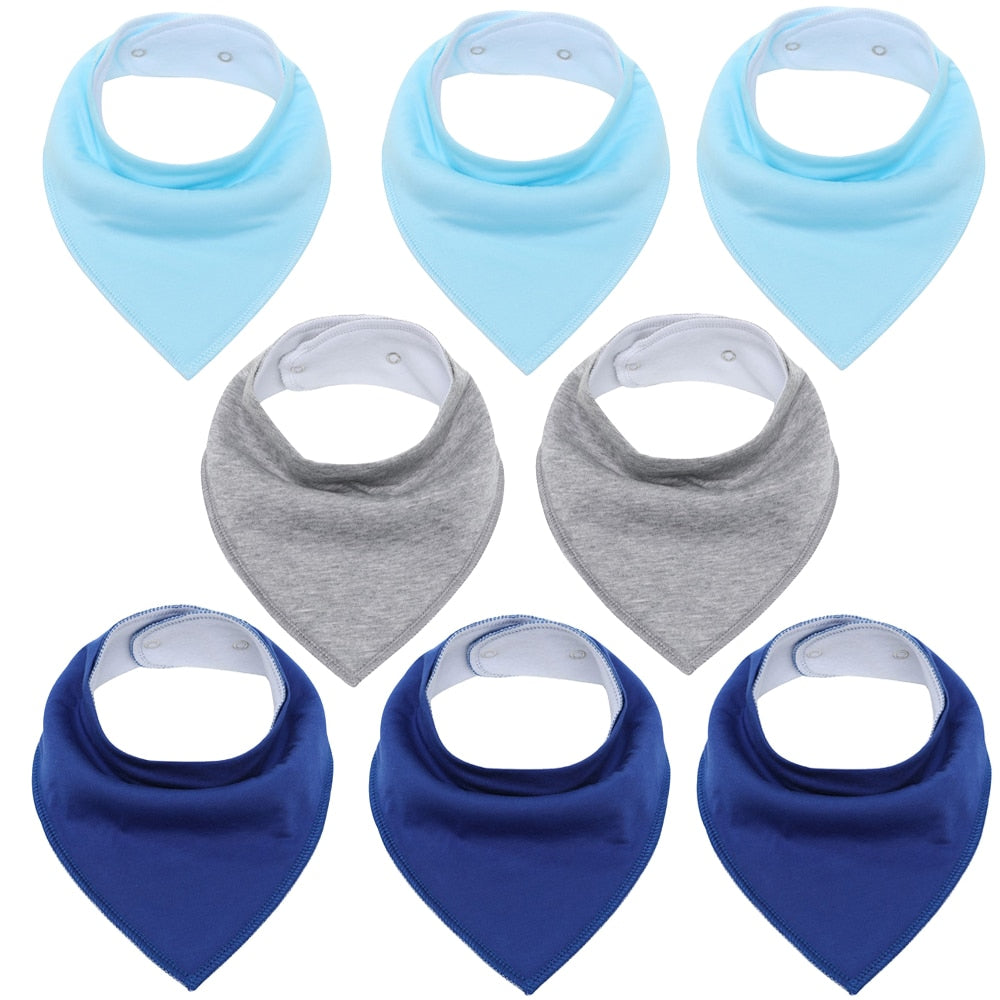 8Pcs/Lot Soft Comfortable Colorful 100% Organic Cotton And Baby Bandana Baby Bibs