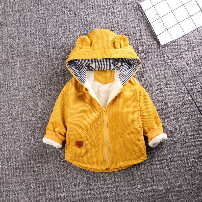 Plus Fleece Outer Baby Girl Quilted Jacket Cotton Clothes