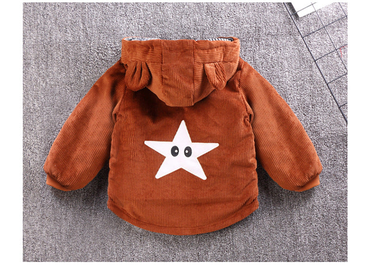 Plus Fleece Outer Baby Girl Quilted Jacket Cotton Clothes