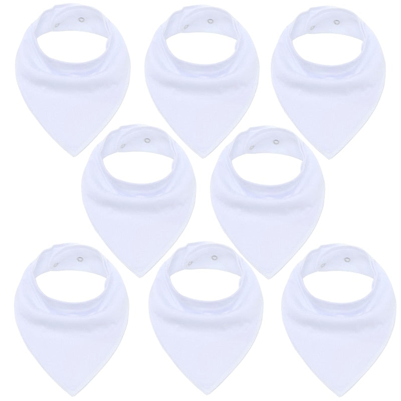 8Pcs/Lot Soft Comfortable Colorful 100% Organic Cotton And Baby Bandana Baby Bibs