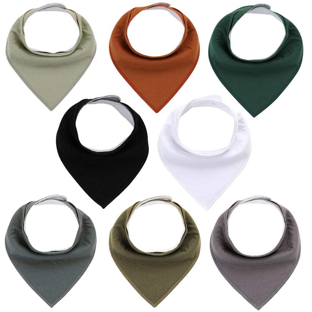 8Pcs/Lot Soft Comfortable Colorful 100% Organic Cotton And Baby Bandana Baby Bibs