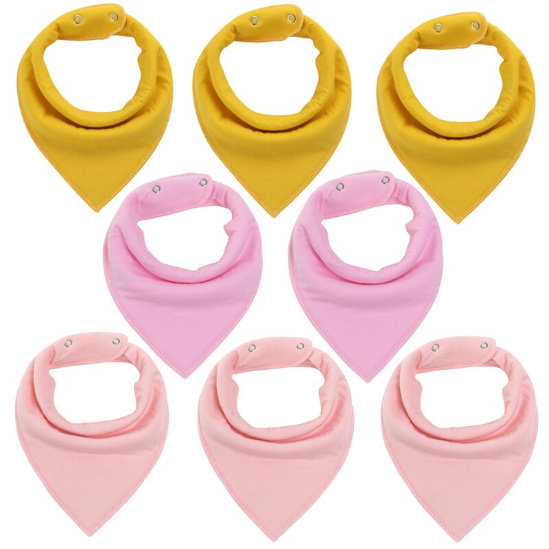 8Pcs/Lot Soft Comfortable Colorful 100% Organic Cotton And Baby Bandana Baby Bibs