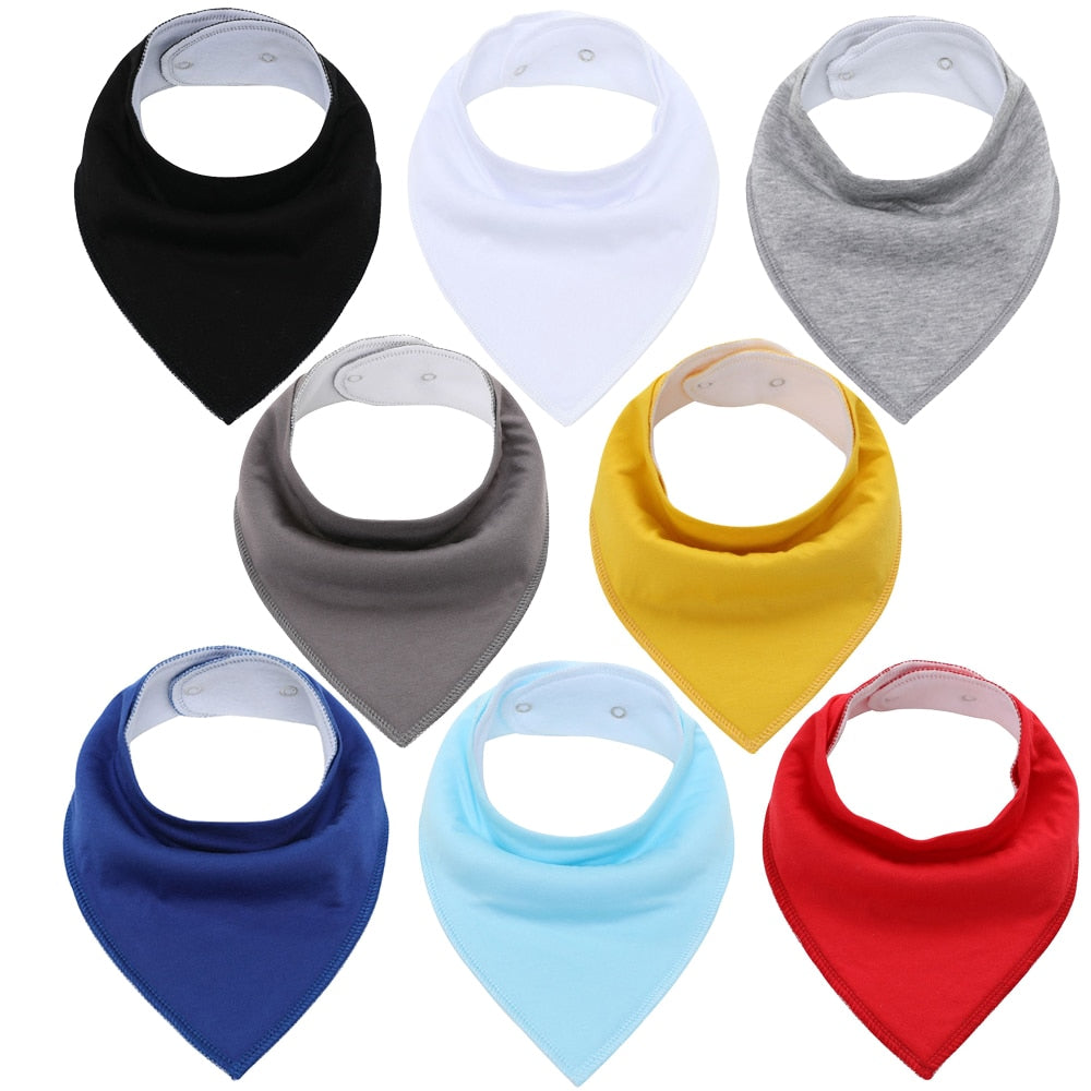 8Pcs/Lot Soft Comfortable Colorful 100% Organic Cotton And Baby Bandana Baby Bibs