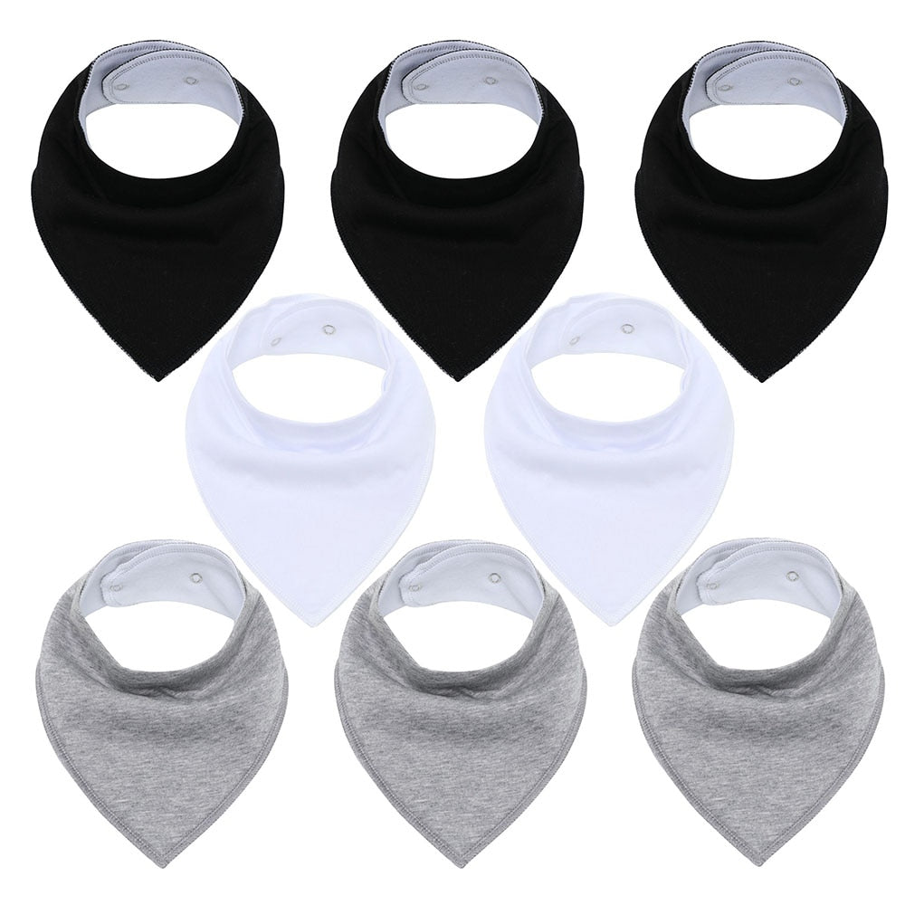 8Pcs/Lot Soft Comfortable Colorful 100% Organic Cotton And Baby Bandana Baby Bibs