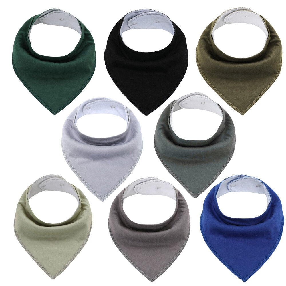 8Pcs/Lot Soft Comfortable Colorful 100% Organic Cotton And Baby Bandana Baby Bibs